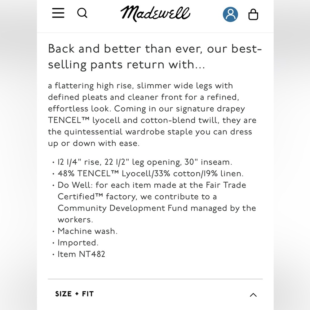 Madewell Wide Leg Pants in Tan - Picture 7 of 10